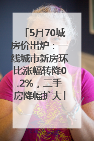 5月70城房价出炉：一线城市新房环比涨幅转降0.2%，二手房降幅扩大