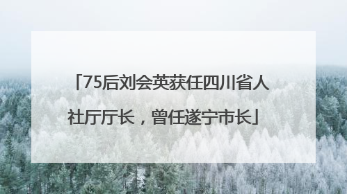 75后刘会英获任四川省人社厅厅长，曾任遂宁市长